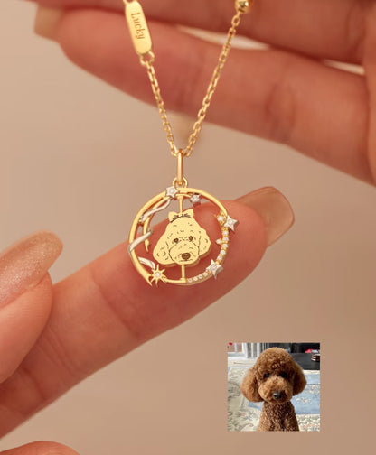 Forever Love Memorial Jewelry - Custom Photo Engraving Necklace & Bracelet for Pet/Human Portrait