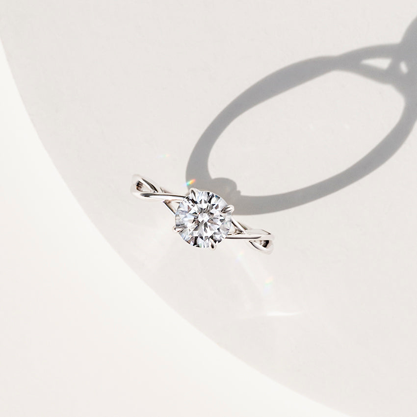 Alya Twist Solitaire Engagement Ring