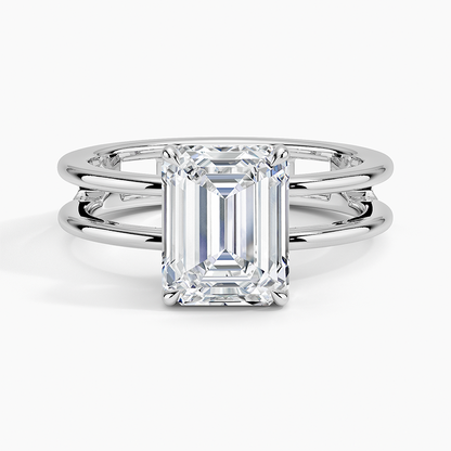 Aimee Open Double Band Solitaire Engagement Ring