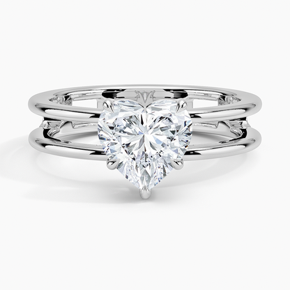 Aimee Open Double Band Solitaire Engagement Ring
