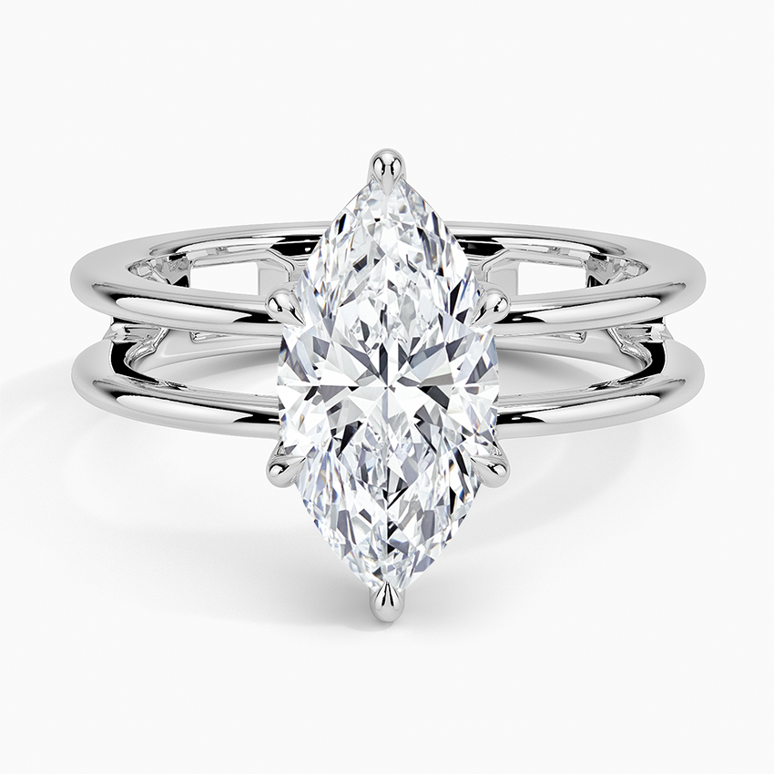 Aimee Open Double Band Solitaire Engagement Ring