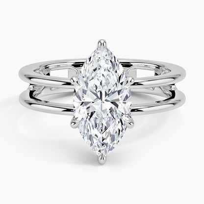 Aimee Open Double Band Solitaire Engagement Ring