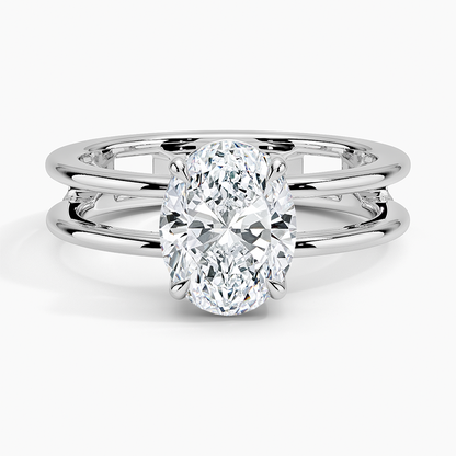 Aimee Open Double Band Solitaire Engagement Ring