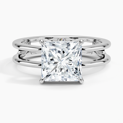 Aimee Open Double Band Solitaire Engagement Ring