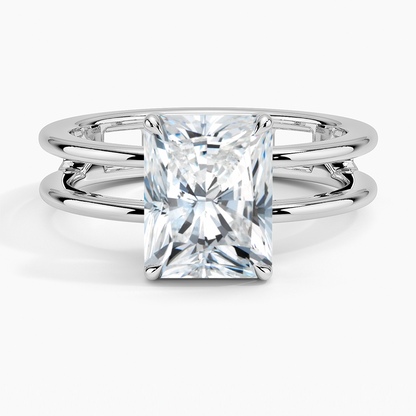 Aimee Open Double Band Solitaire Engagement Ring