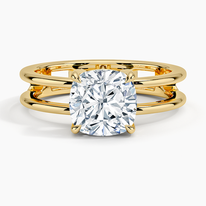 Aimee Open Double Band Solitaire Engagement Ring