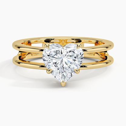 Aimee Open Double Band Solitaire Engagement Ring