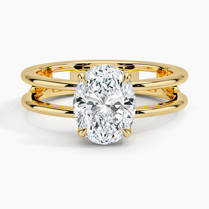 Aimee Open Double Band Solitaire Engagement Ring