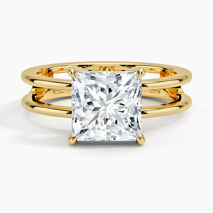 Aimee Open Double Band Solitaire Engagement Ring
