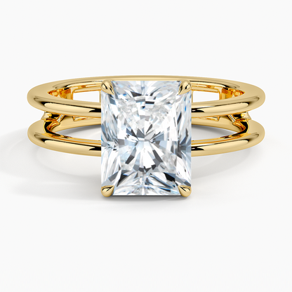 Aimee Open Double Band Solitaire Engagement Ring
