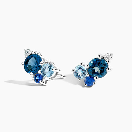 Hibiscus Bouquet Earrings in Silver
