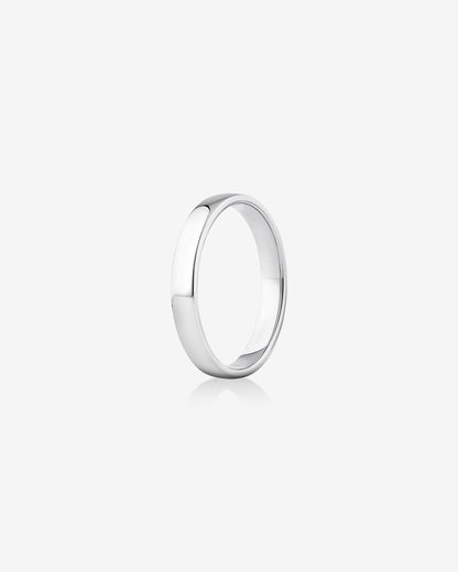 3mm Half Round Wedding Band in 10kt White Gold