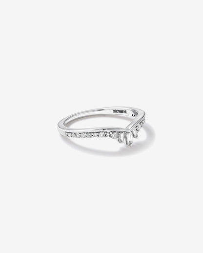 Chevron Wedding Band with .25TW of Diamonds in 14k White Gold