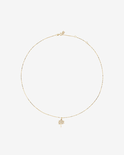 Cubic Zirconia Tree of Life Pendant Necklace in 10kt Yellow Gold