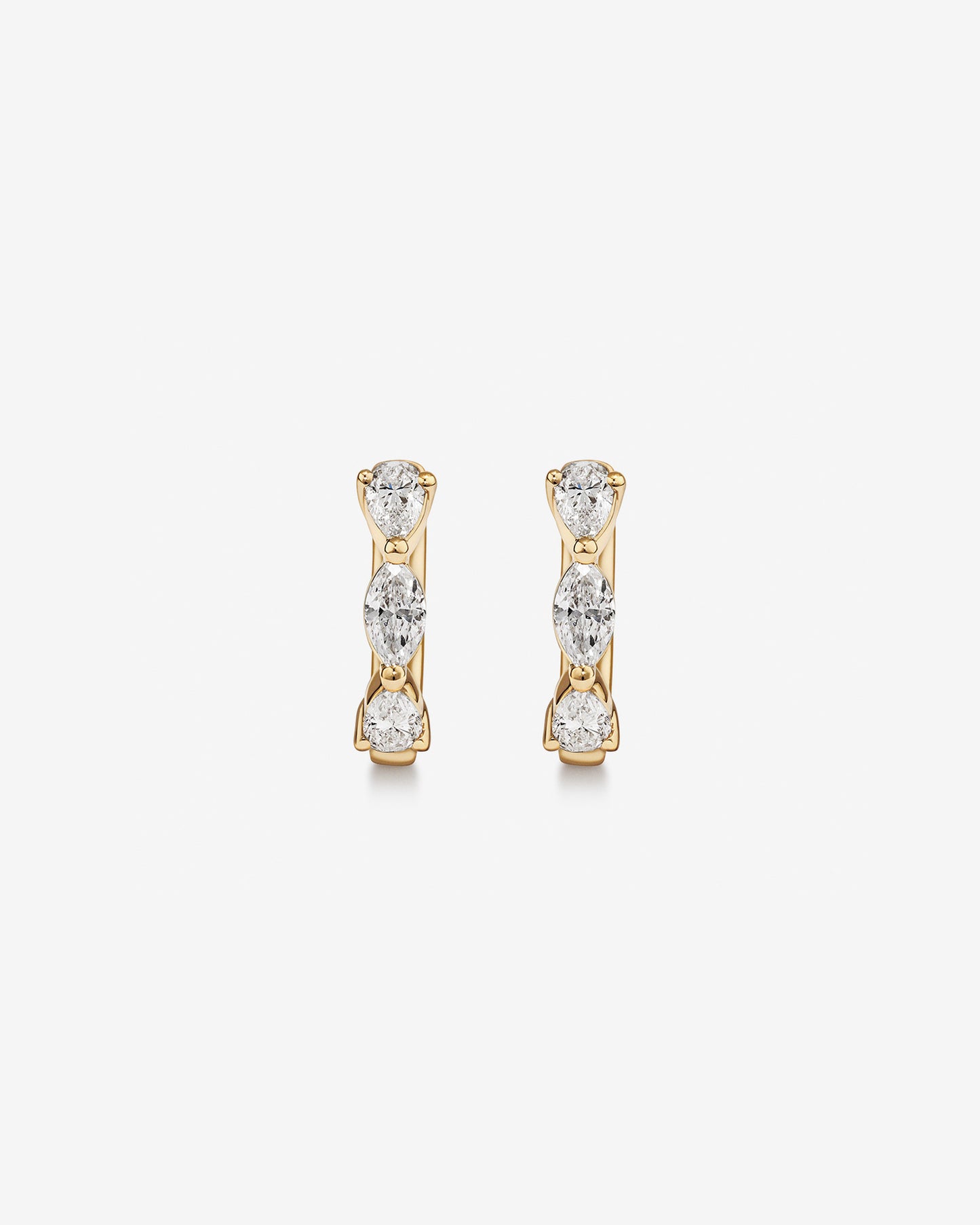 0.36 Carat TW Fancy Cut Laboratory-Grown Diamond Huggie Earrings in 10kt Yellow Gold