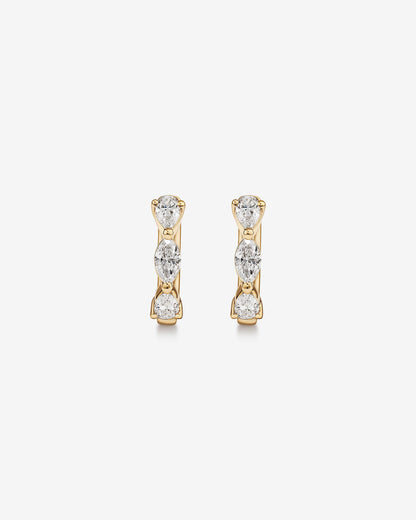 0.36 Carat TW Fancy Cut Laboratory-Grown Diamond Huggie Earrings in 10kt Yellow Gold