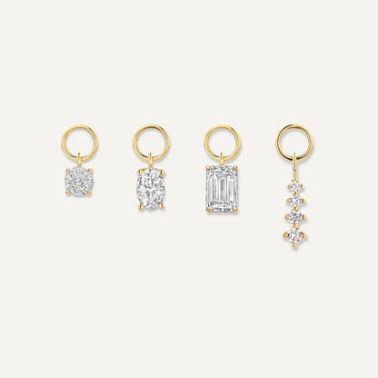 Round Cut Moissanite Hoop Charm