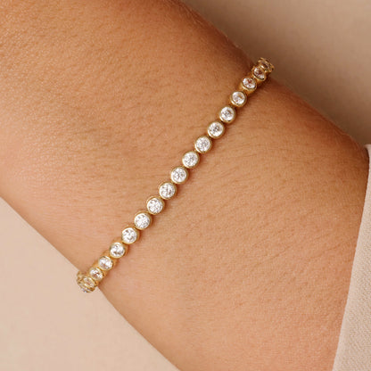 Bezel Set Cubic Zirconia Tennis Bracelet