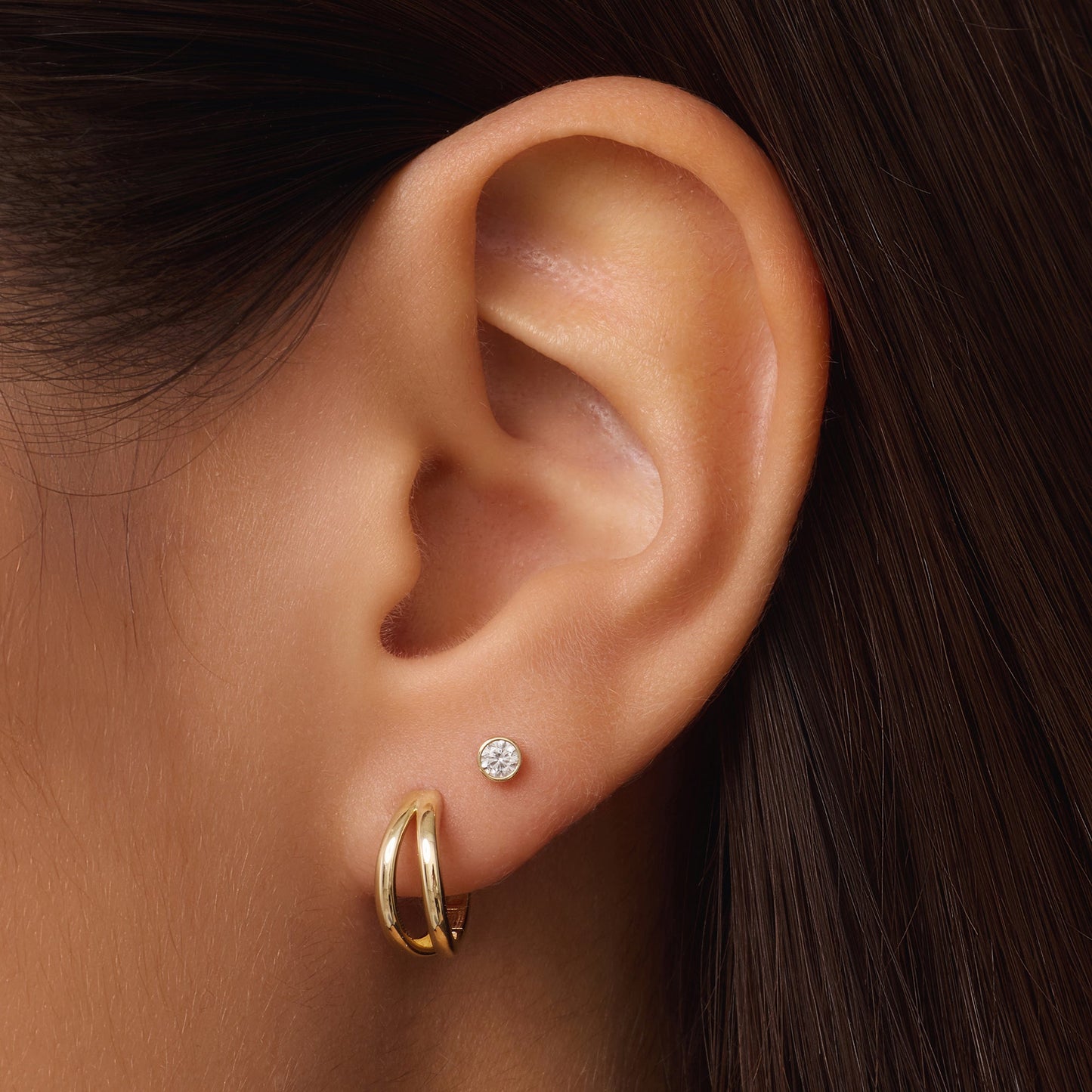 Essential Double Huggie Hoops (12mm)