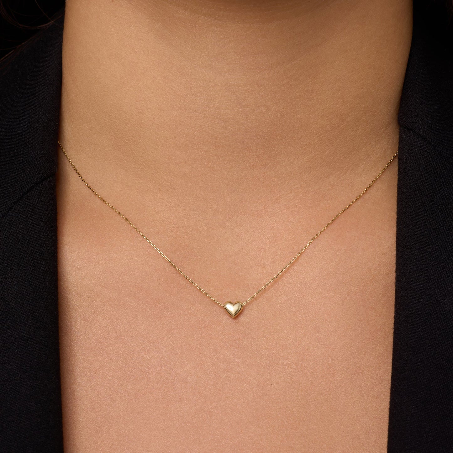 Puffy Heart Pendant Necklace