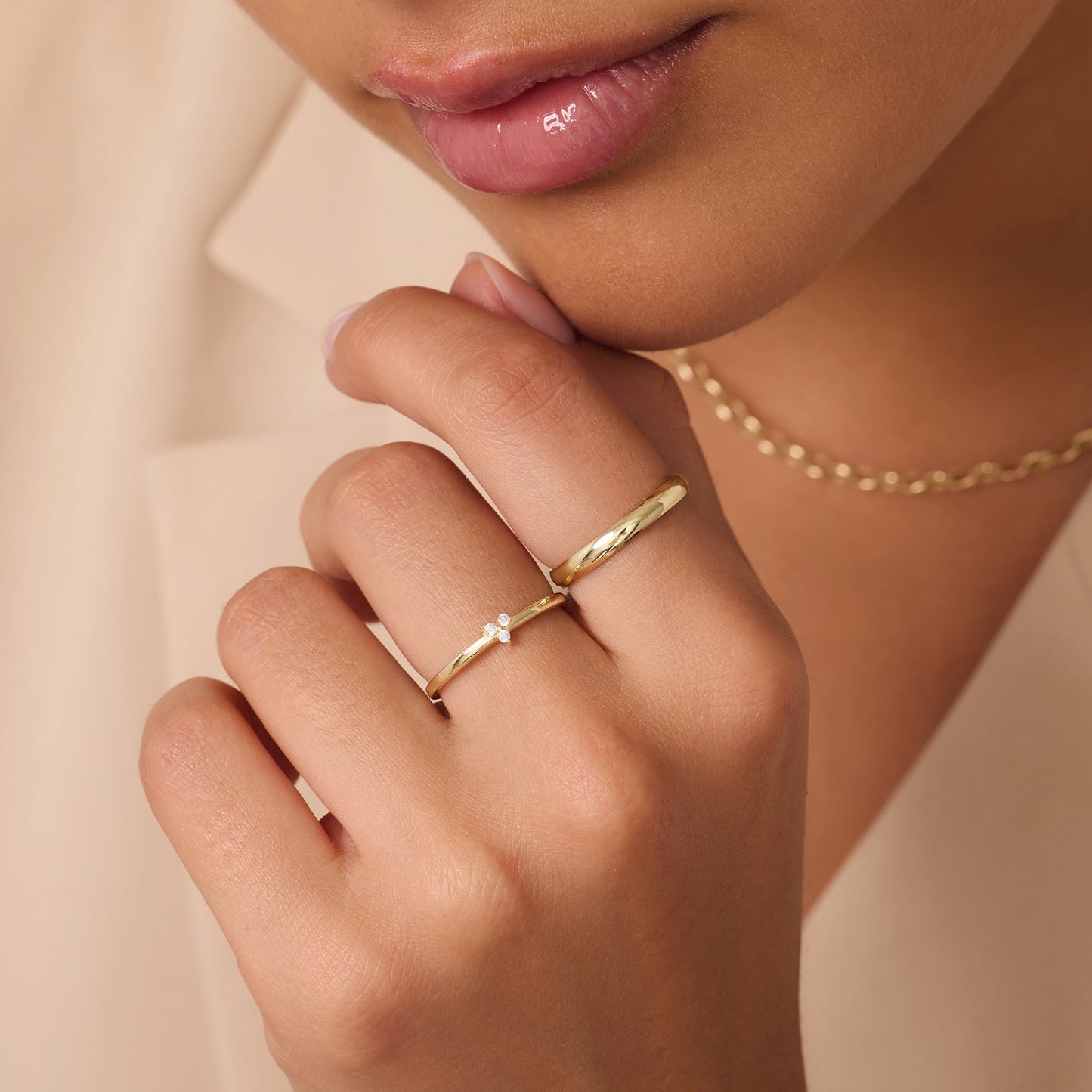 Cubic Zirconia Lotus Ring