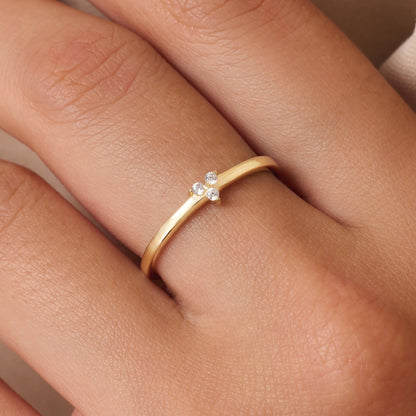 Cubic Zirconia Lotus Ring