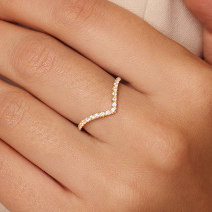 Cubic Zirconia Wishbone Ring