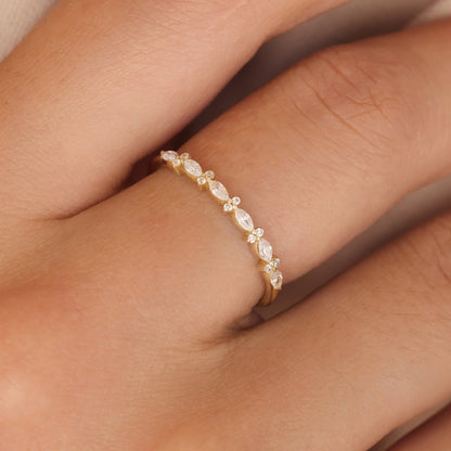 Marquise and Round Cut Cubic Zirconia Ring
