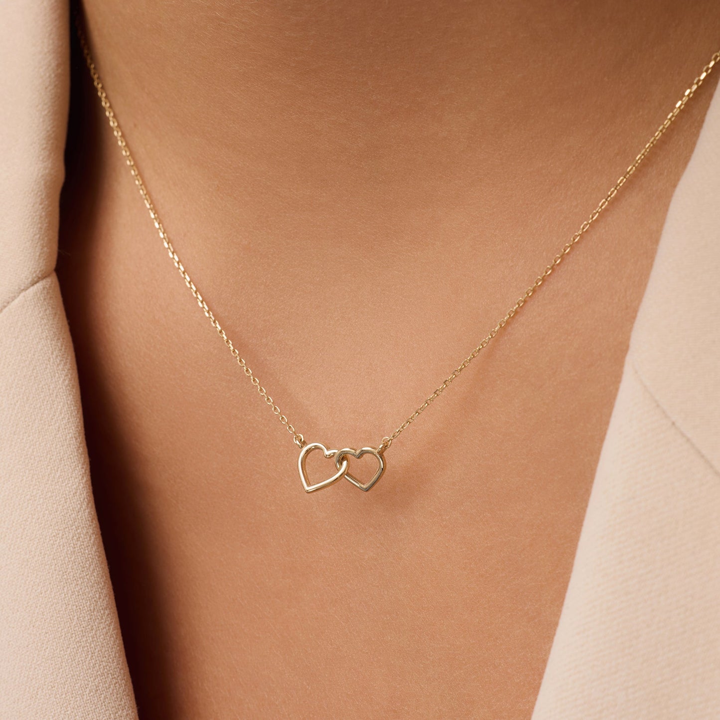 Linked Heart Pendant Necklace