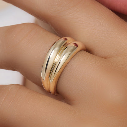 Double Curvy Dome Ring
