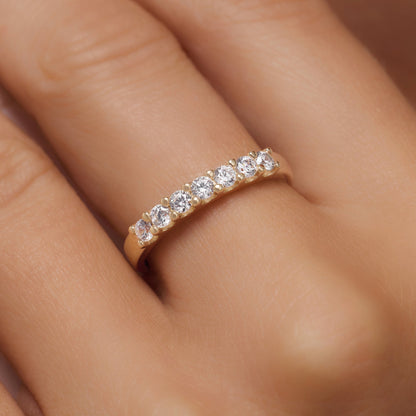 Bold Cubic Zirconia Half Eternity Ring