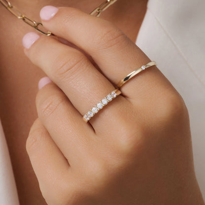 Bold Cubic Zirconia Half Eternity Ring