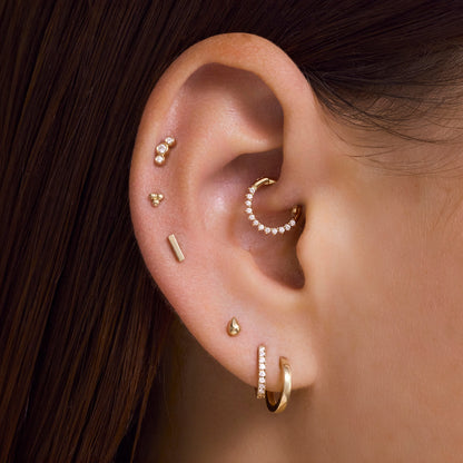 Diamond Bezel Set Curved Piercing (0.03 ct)