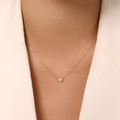 Pav¨¦ Cubic Zirconia Heart Pendant Necklace