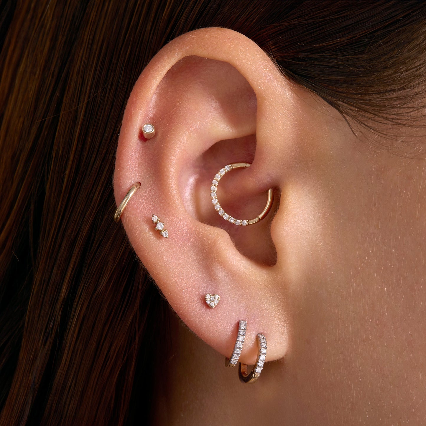 Pav¨¦ Diamond Heart Piercing