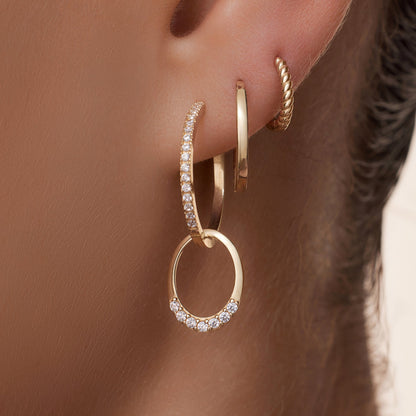 Solo Moissanite Oval Hoop Charm