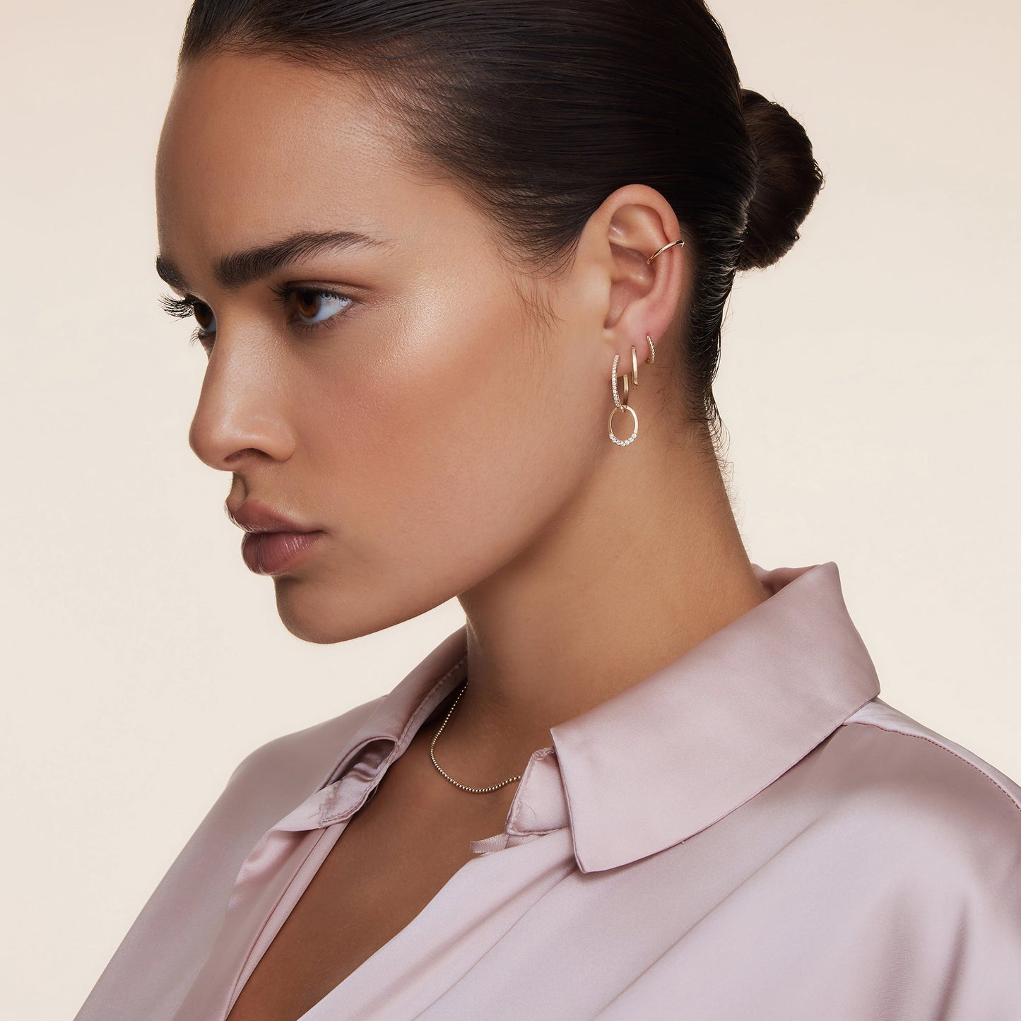 Solo Moissanite Oval Hoop Charm