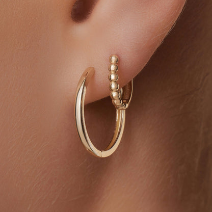 Beaded Huggie Hoops (13mm)