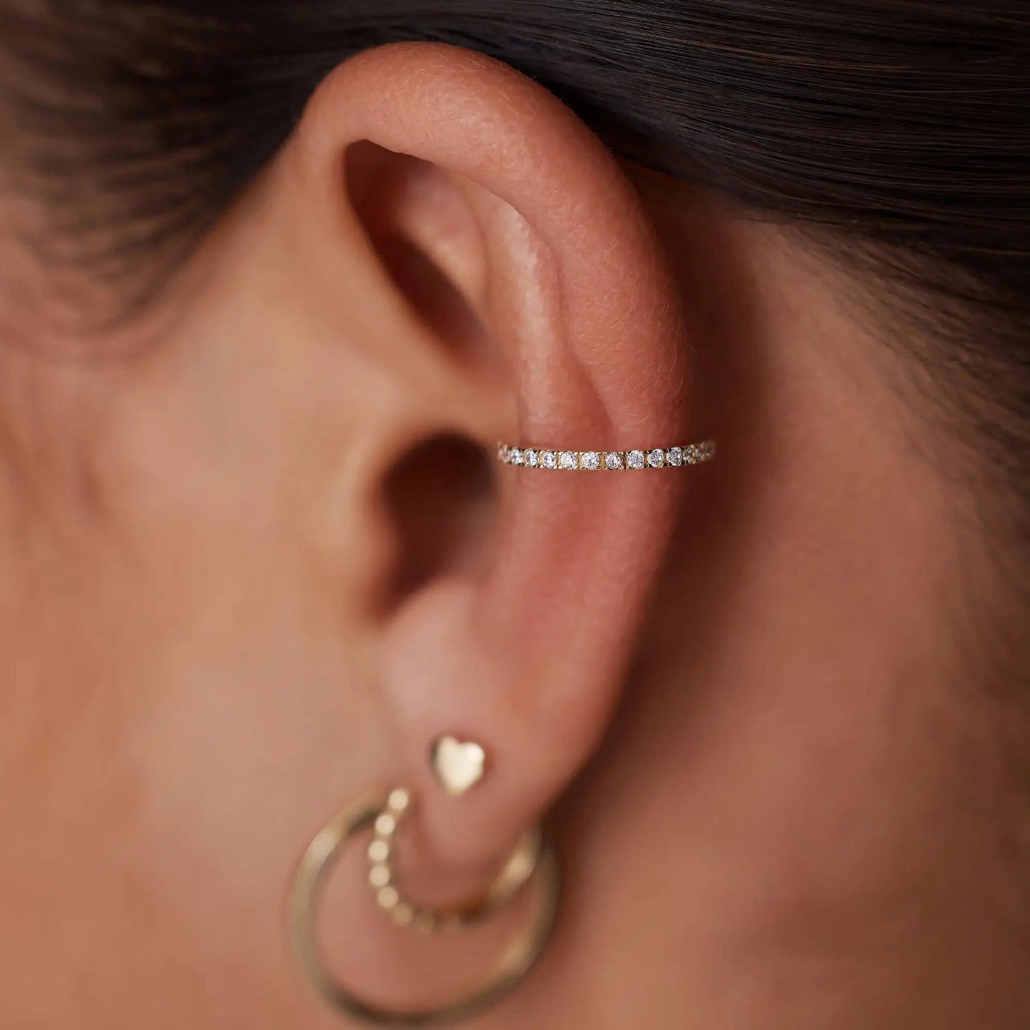 Moissanite Eternity Ear Cuff