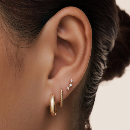 Twisted Huggie Hoops (12mm)