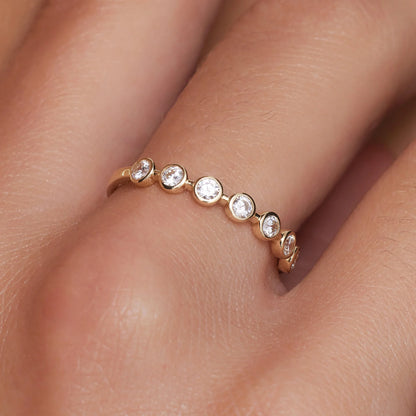 Bezel Set Moissanite Band Ring