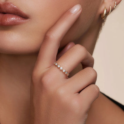 Bezel Set Moissanite Band Ring
