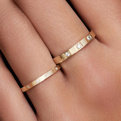 Threefold Moissanite Band Ring