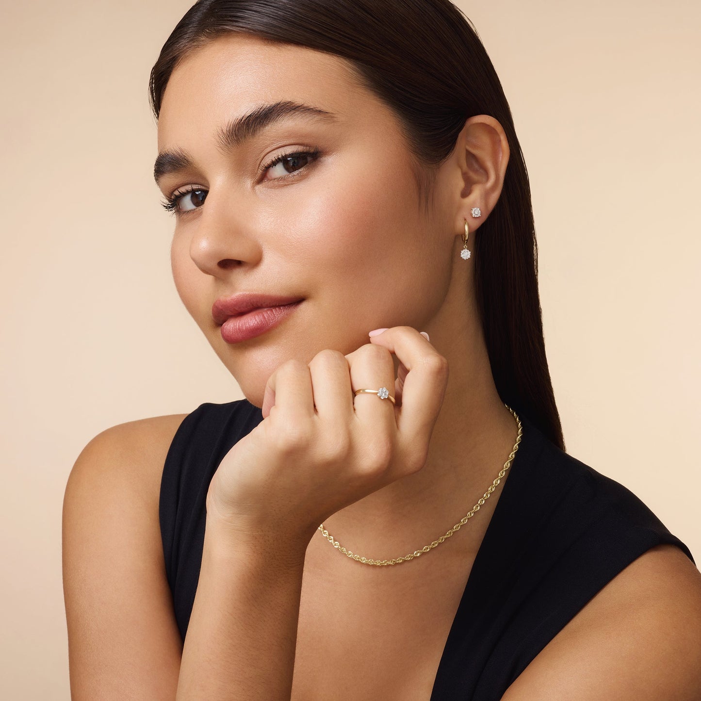 Four Prong Diamond Halo Studs (0.09 ct)