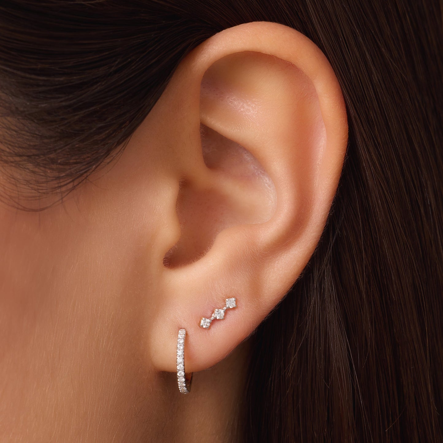 Pav¨¦ Diamond Huggie Hoops (12mm) (0.12 ct)