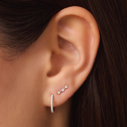 Pav¨¦ Diamond Huggie Hoops (12mm) (0.12 ct)