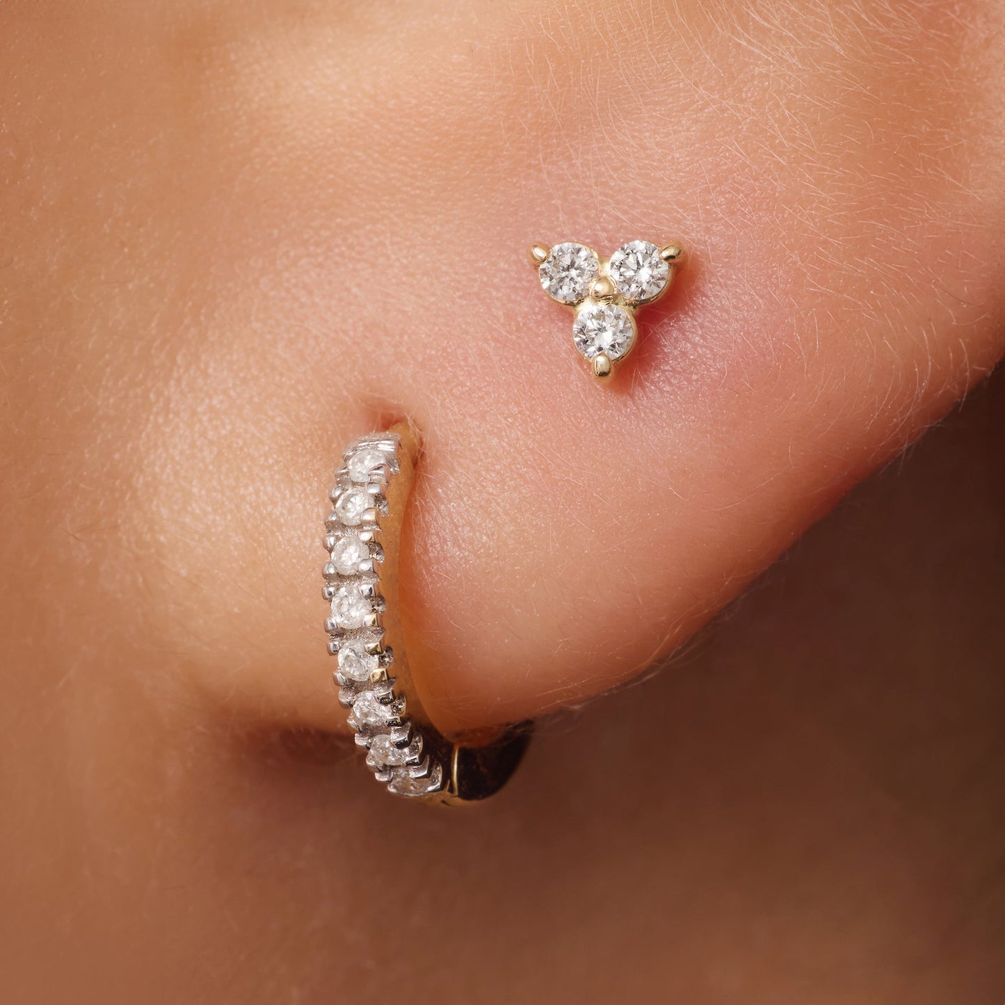 Mini Diamond Lotus Studs (0.06 ct)