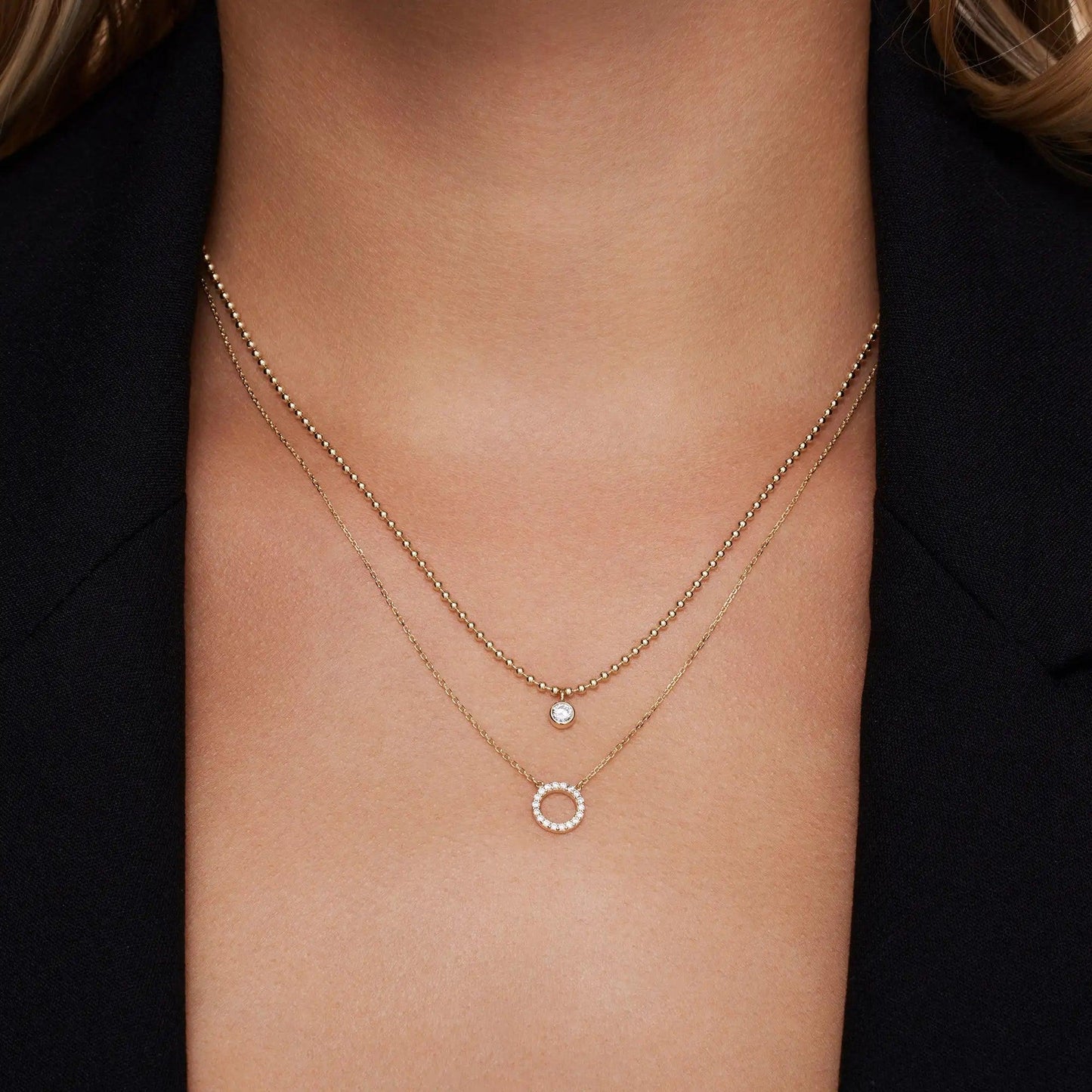 Pave Moissanite Halo Pendant Necklace