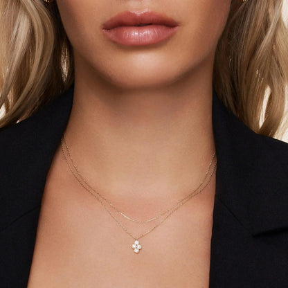 Moissanite Flower Pendant Necklace