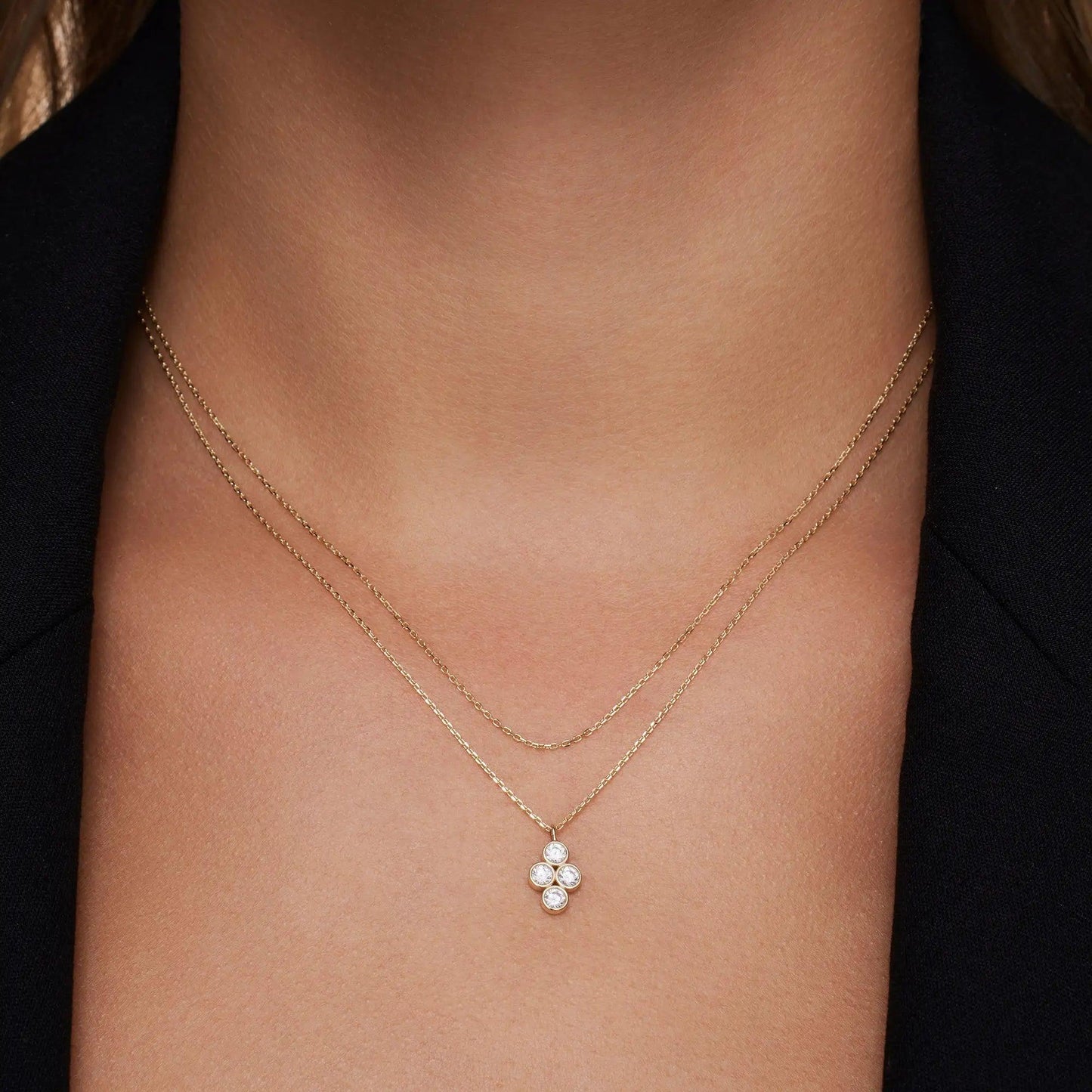 Moissanite Flower Pendant Necklace